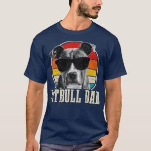 Herren Pitbull Dad Vintage Sonnenbrille Lustiger H T-Shirt