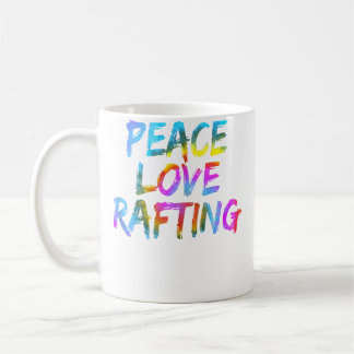 Herren Rafting-Outfit Spruch Raftingboot Peace Lov Kaffeetasse
