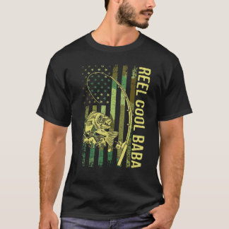 Herren Reel Cool Baba Amerikanische Flagge Fischer T-Shirt