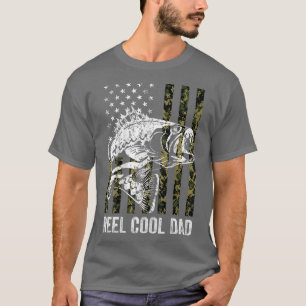 Herren Reel Cool Dad Angeln American Flag Camo 4th T-Shirt