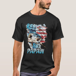 Herren Reel Cool Papaw 4. Juli Angeln USA-Flagge V T-Shirt