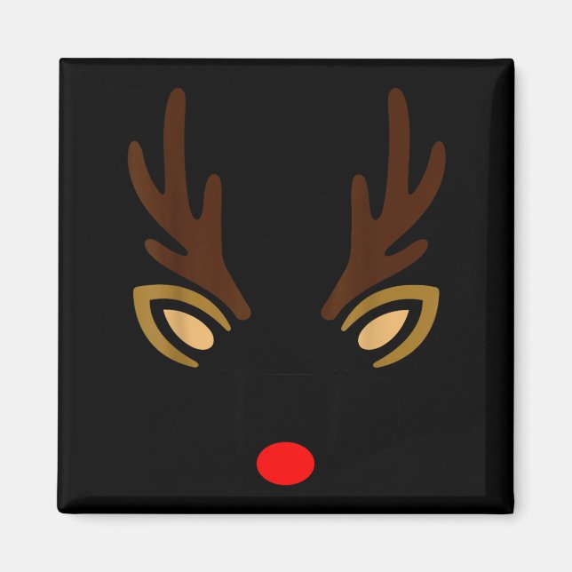 Herren-Rentier-Gesicht Gles Weihnachtskostüm Pyjam Magnet (Vorne)