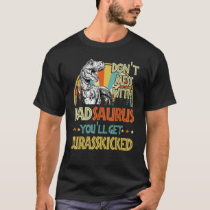 Herren Retro Dadsaurus Dinosaurier Rex Vintage Vat T-Shirt