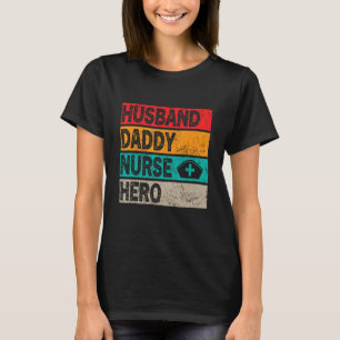 Herren Retro Ehemann Daddy Krankenschwester Held V T-Shirt