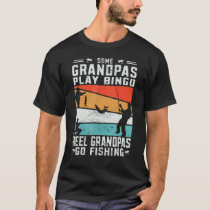 Herren Retro Fisch Angler Rolle Großväter gehen an T-Shirt
