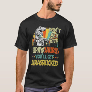 Herren Retro Papawsaurus Dinosaurier Rex Vintage V T-Shirt