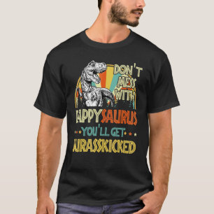 Herren Retro Pappysaurus Dinosaurier Rex Vintage V T-Shirt