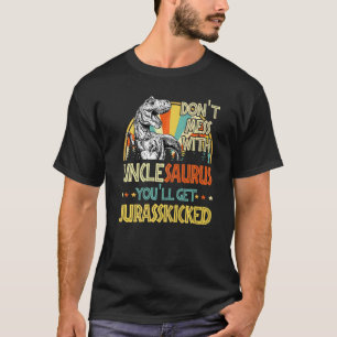 Herren Retro Unclesaurus Dinosaurier Rex Vintage V T-Shirt