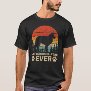 Herren Retro Vintage Bester Border Collie Dad Ever T-Shirt