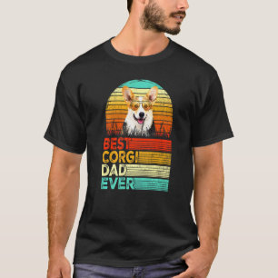 Herren Retro Vintage Bester Corgi-Vater Allerzeit T-Shirt