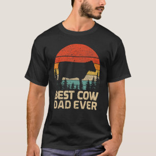 Herren Retro Vintage Bester Kuh-Vater Aller Zeiten T-Shirt