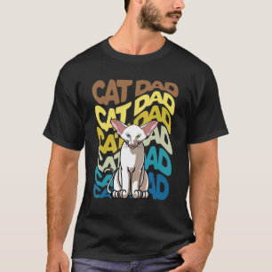 Herren Retro Vintage Katze Orientalisch Kurzhaar K T-Shirt