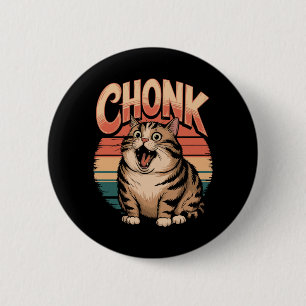Herren Retro Vintage Sonnenuntergang Lustige Katze Button