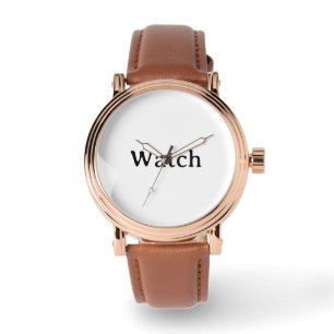 Herren-Roségold-Vintage mit braunem Lederarmband Armbanduhr