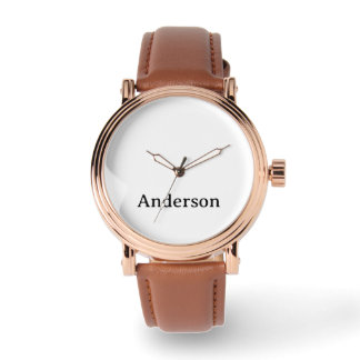 Herren-Roségold-Vintage mit braunem Lederarmband Armbanduhr