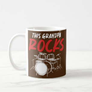 Herren Ruheständler Opa Schlagzeuger Rock Musik Sc Kaffeetasse