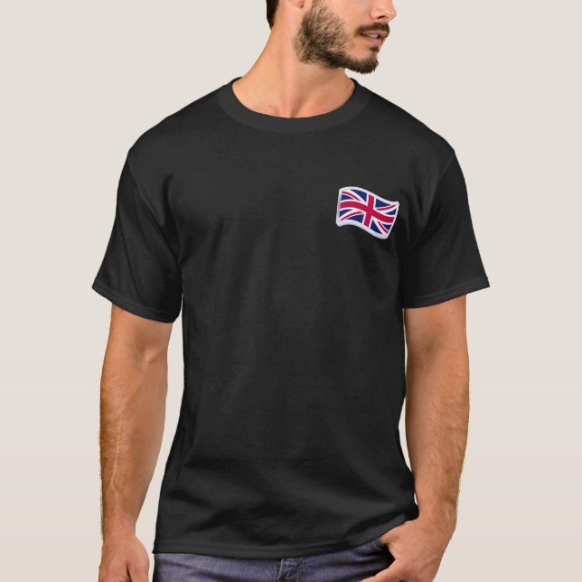 Herren Schwarz T-Shirt mit Union Jack (Vorderseite)