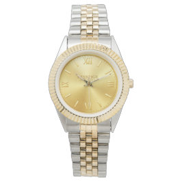 Herren-Silberuhr mit goldenen Akzenten Armbanduhr