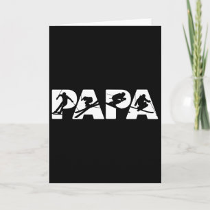 Herren Skifahrer Papa T-Shirt, Lustiges Papa Skifa Karte