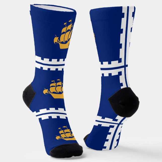 Herren-Socken mit Flagge von Quebec City Socken (Gewinkelt)