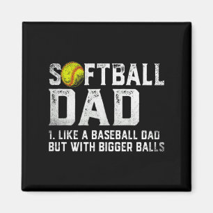 Herren Softball Dad Baseball Größere Väter D T-Shi Magnet