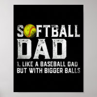 Herren Softball Vater Baseball Größere Väter D T-S