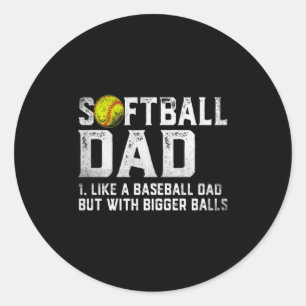 Herren Softball Vater Baseball Größere Väter D T-S Runder Aufkleber
