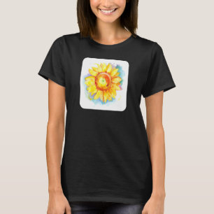 Herren Sonnenblume Wasserfarbe Blüte Gelb Blumen F T-Shirt