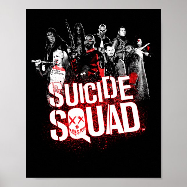 Herren Squad Squad Splatter Schwarz Performance Poster (Vorne)