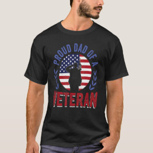Herren Stolz Papa eines Veteranen Amerikanische Fl T-Shirt