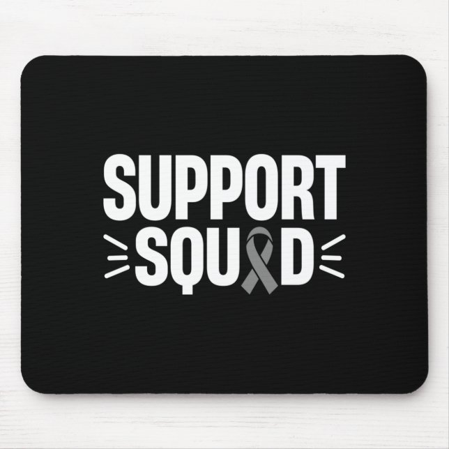 Herren-Support-Team Graue-Schleife-Krieger Hirnkre Mousepad (Vorne)