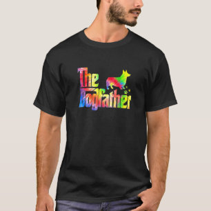 Herren Süßer Corgi Dogfather Tiedye Vatertag T-Shirt