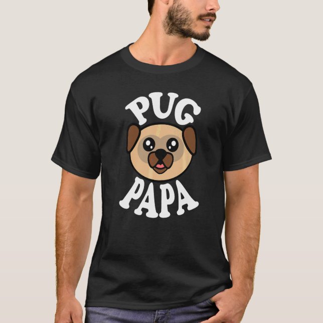 Herren Süßer Mops Papa   T-Shirt (Vorderseite)