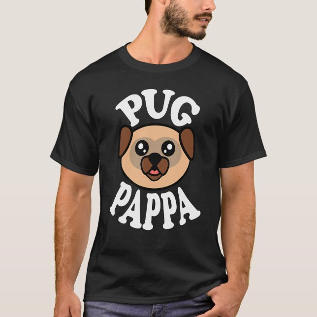 Herren Süßer Mops Papa T-Shirt (Vorderseite)