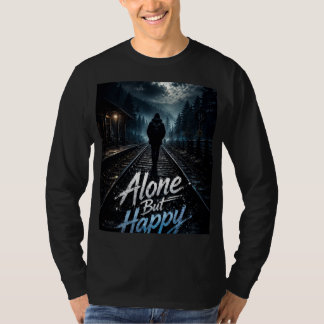 Herren T-Shirt allein, aber glückliches Design mit