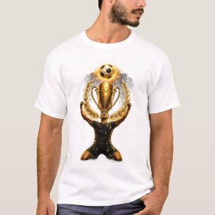 Herren T-Shirt halber Ärmel Mann Trophäe Fußball D