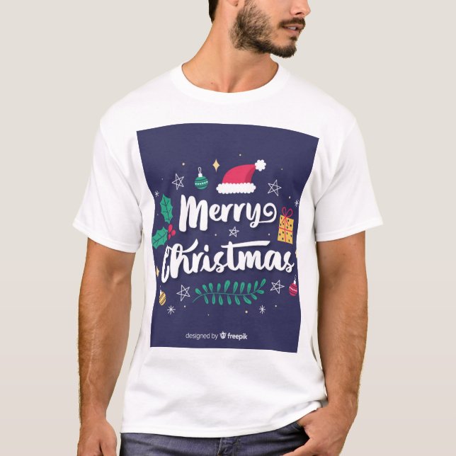 Herren-T - Shirt mit fröhlichem Weihnachtsdesign (Vorderseite)