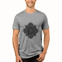 Herren-T-Shirt mit geometrischem grauem und schwar