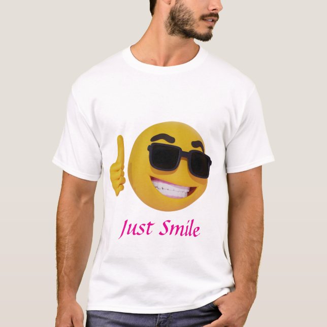 Herren-T - Shirt mit Lächeln Emoji (Vorderseite)