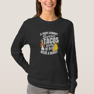 Herren-Tacos und Beagle-Hund und Lebensmittel-Lieb T-Shirt