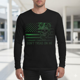 Herren Tactical Gadsden Schädel Langarm T-Shirt Tri-Blend Shirt