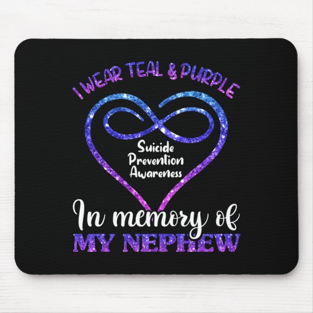 Herren Teal Lila Neffe Erinnerung Prävention Mousepad (Vorne)