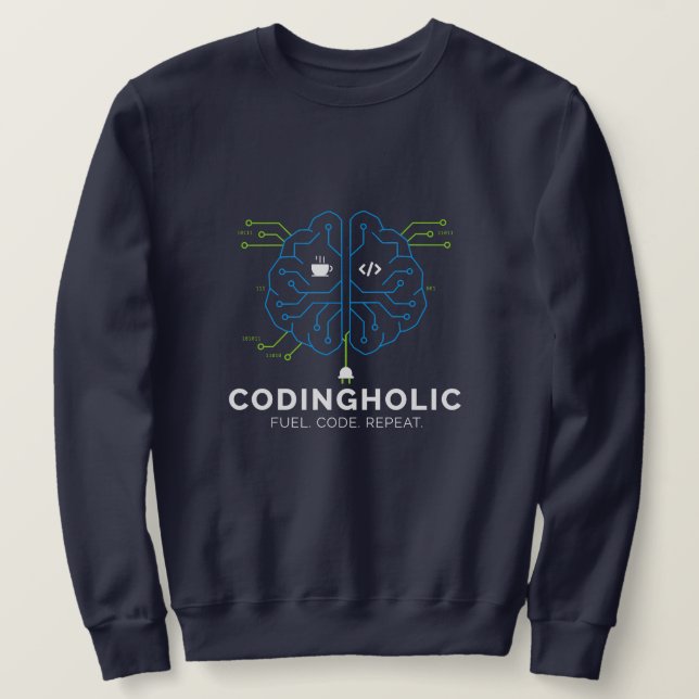 Herren Tech Gehirn Schaltkreis Codierung Grafik Fü Sweatshirt (Design vorne)