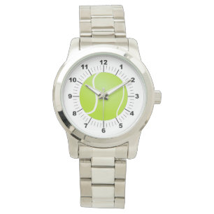 Herren Tennis Ball Oversized Silver Bracelet Watch Armbanduhr