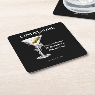 Herren Tini Bit Older Martini 40. Geburtstag Rechteckiger Pappuntersetzer