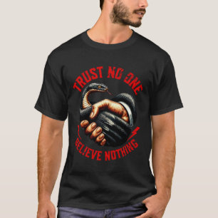 Herren "Traue Niemandem" Kantiges Grafik T-Shirt