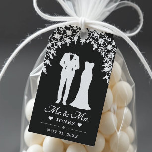 Herren- und Damen-Hochzeitskleid Smoking Danke Geschenkanhänger
