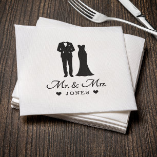 Herren- und Damen-Hochzeitskleid Smoking Frischver Serviette