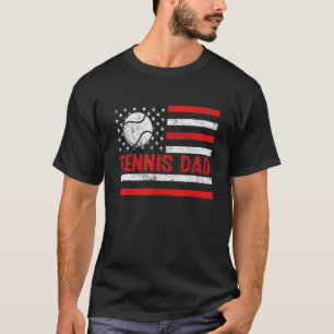 Herren US-Flagge Tennis Papa Vintage Sport Vater T-Shirt