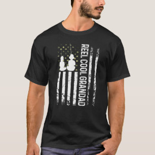 Herren Usa Flagge Rolle Cool Opa Für Papa Fischer T-Shirt